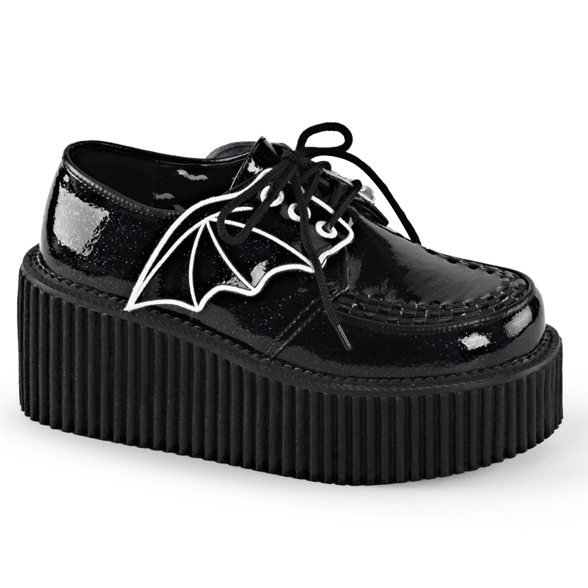 Demonia Creepers 202 Ladies Goth Punk Rockabilly Creeper Black Fur Suede  Shoes