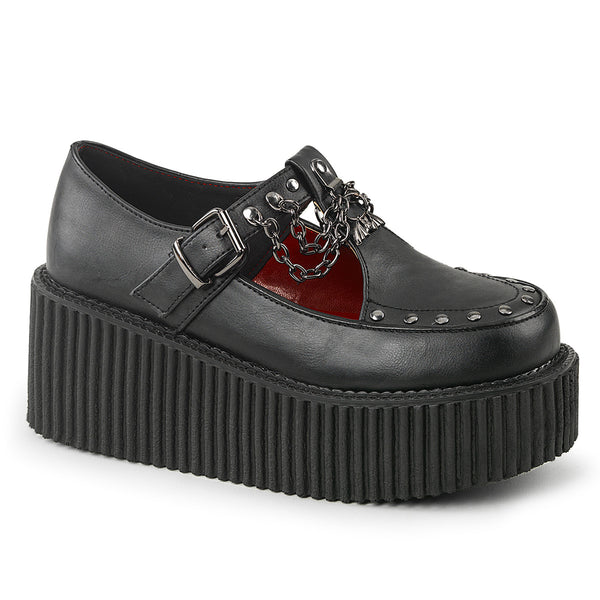 DEMONIA V-CREEPER-565 Creepers - Black Vegan Leather – Demonia Cult