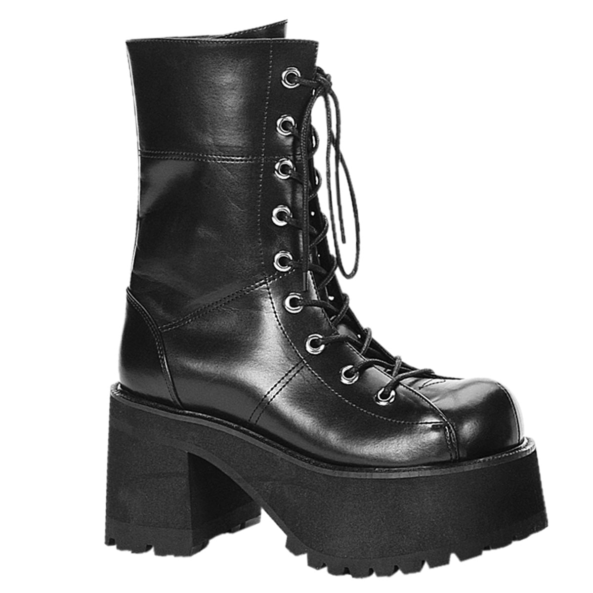 DEMONIA "Ranger-301" Boots - Black Vegan Leather