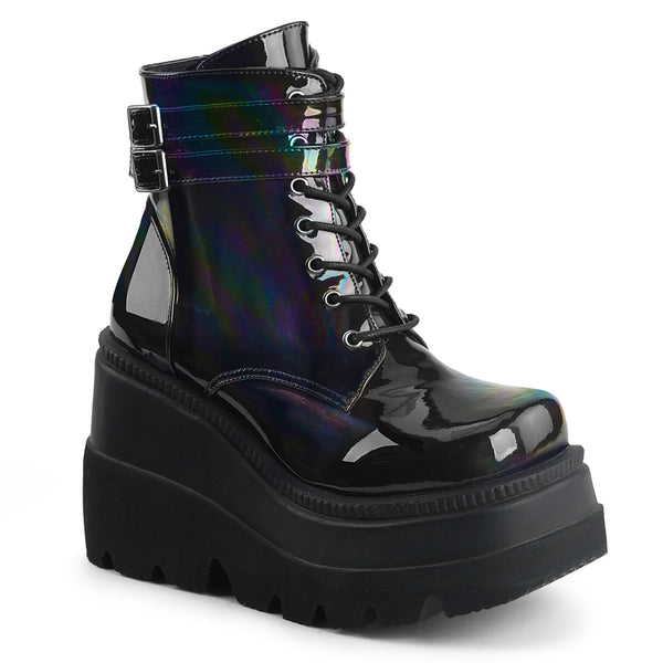 DEMONIA "Shaker52" Ankle Boots Black Hologram Demonia Cult