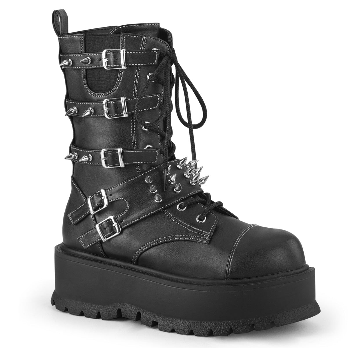DEMONIA "Slacker-165" Boots - Black Vegan Leather