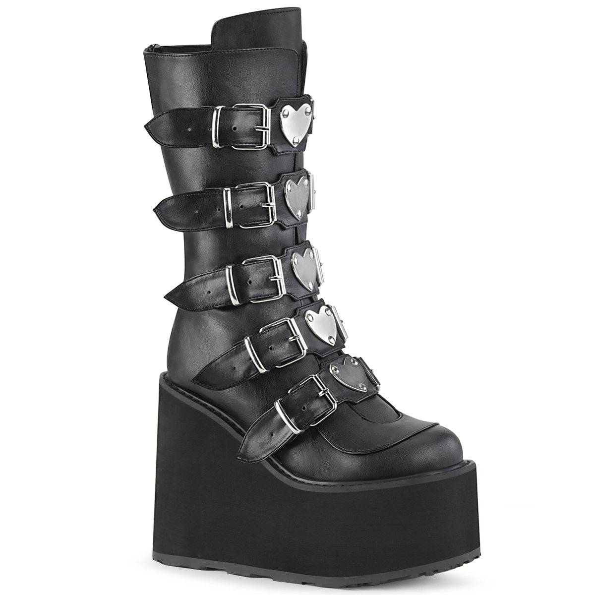 DEMONIA Swing-230 Boots - Black Vegan Leather