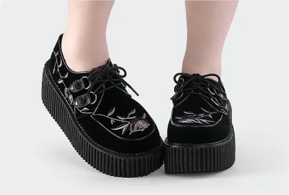 [DEMONIA] ブレイズ Blaze152 BLAZE-152, 4.5 Inch Platform Wedge Knee Boots with Geometric
