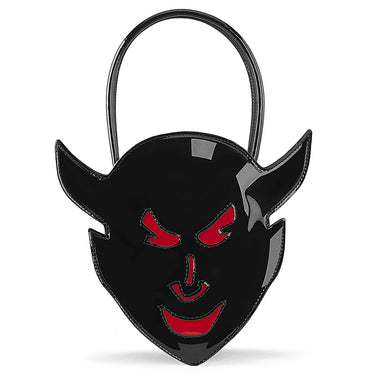 Demonia Patent Devil Head Handbag