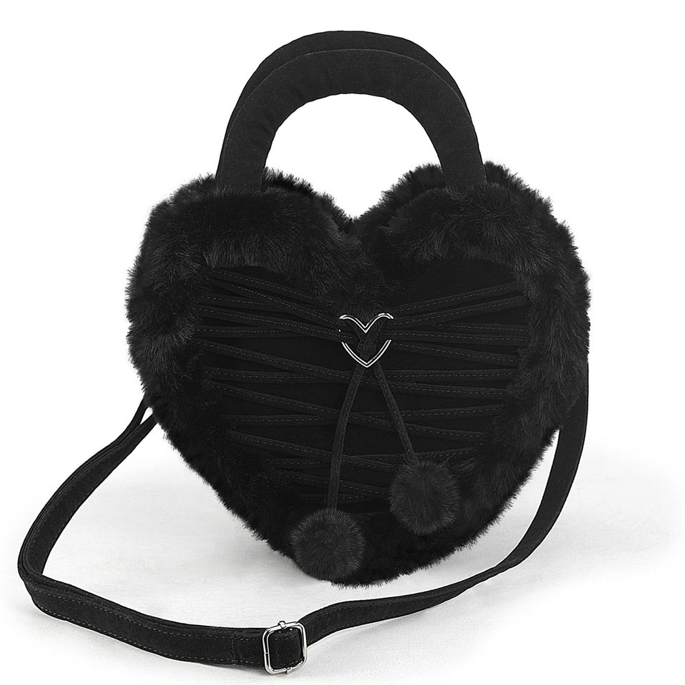 Demonia Faux Fur Heart-Shaped Purse – Demonia Cult