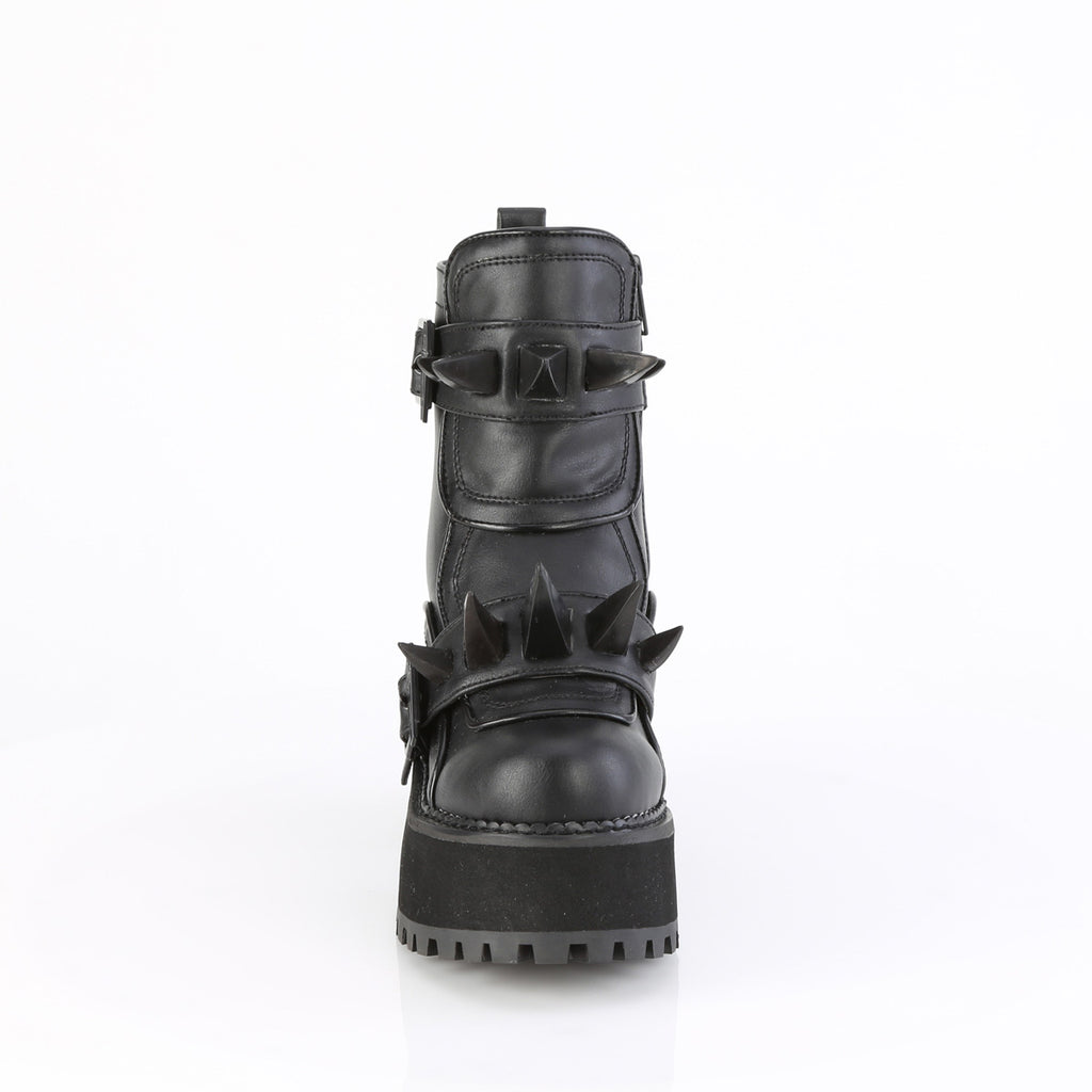 Demonia Assault 72 Ankle Boots Black Vegan Leather Demonia Cult