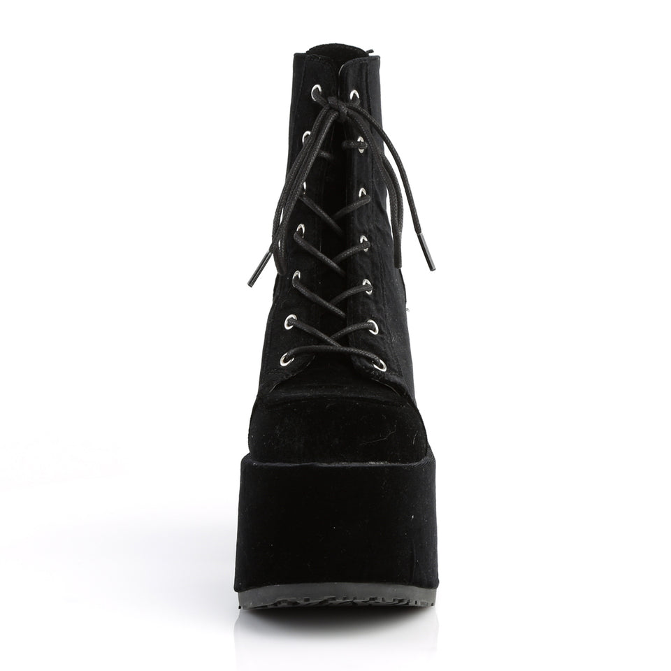 DEMONIA Camel 203 Boots Black Velvet Demonia Cult