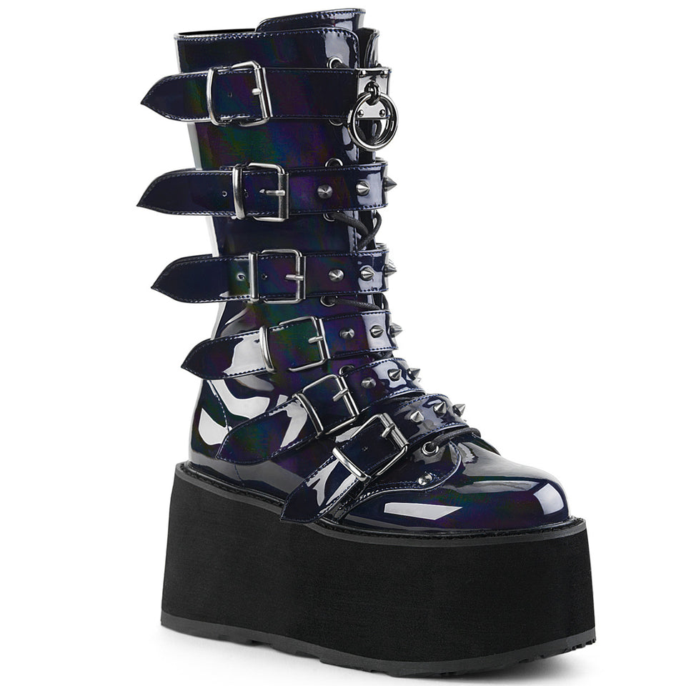 Demonia Damned outlet 225 holographic black boots