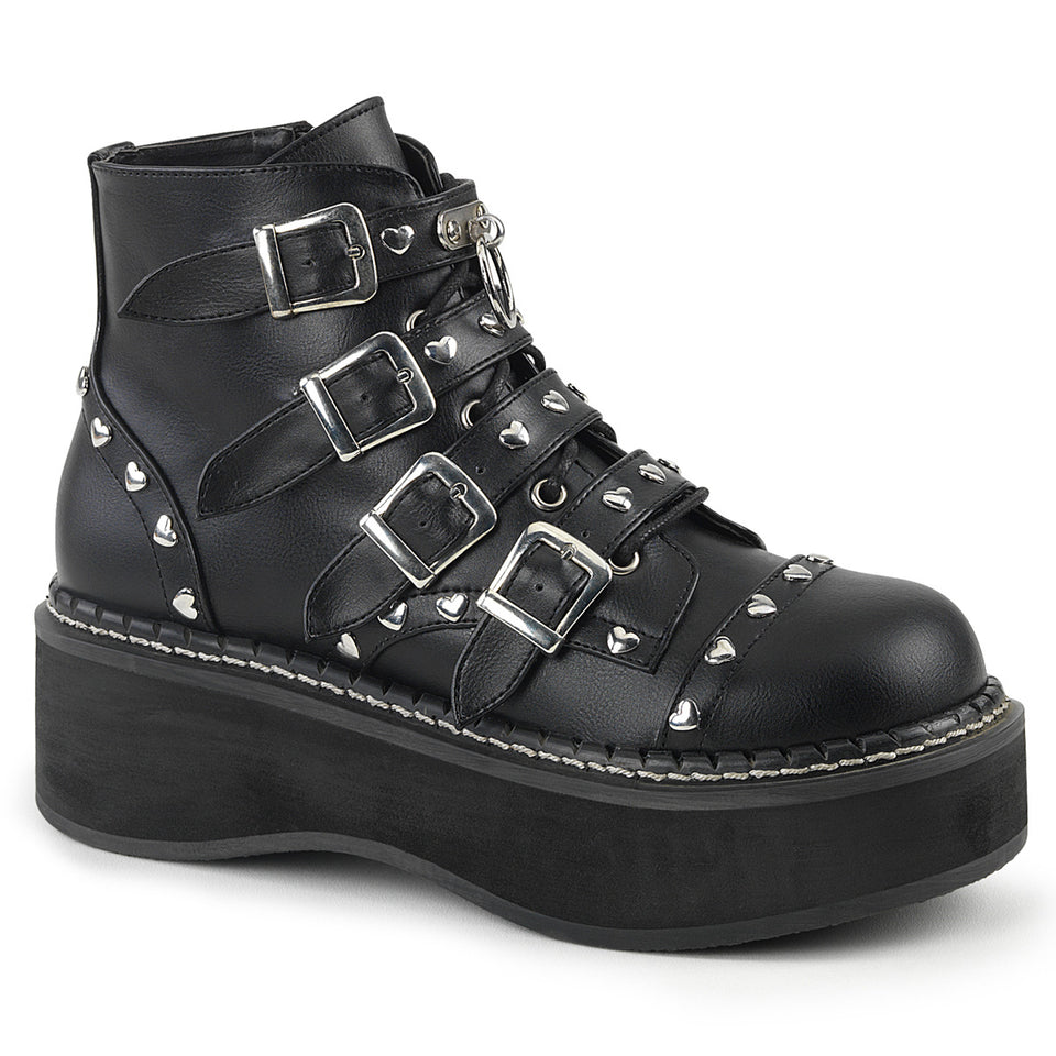 DEMONIA Emily 315 Boots Black Vegan Leather Demonia Cult