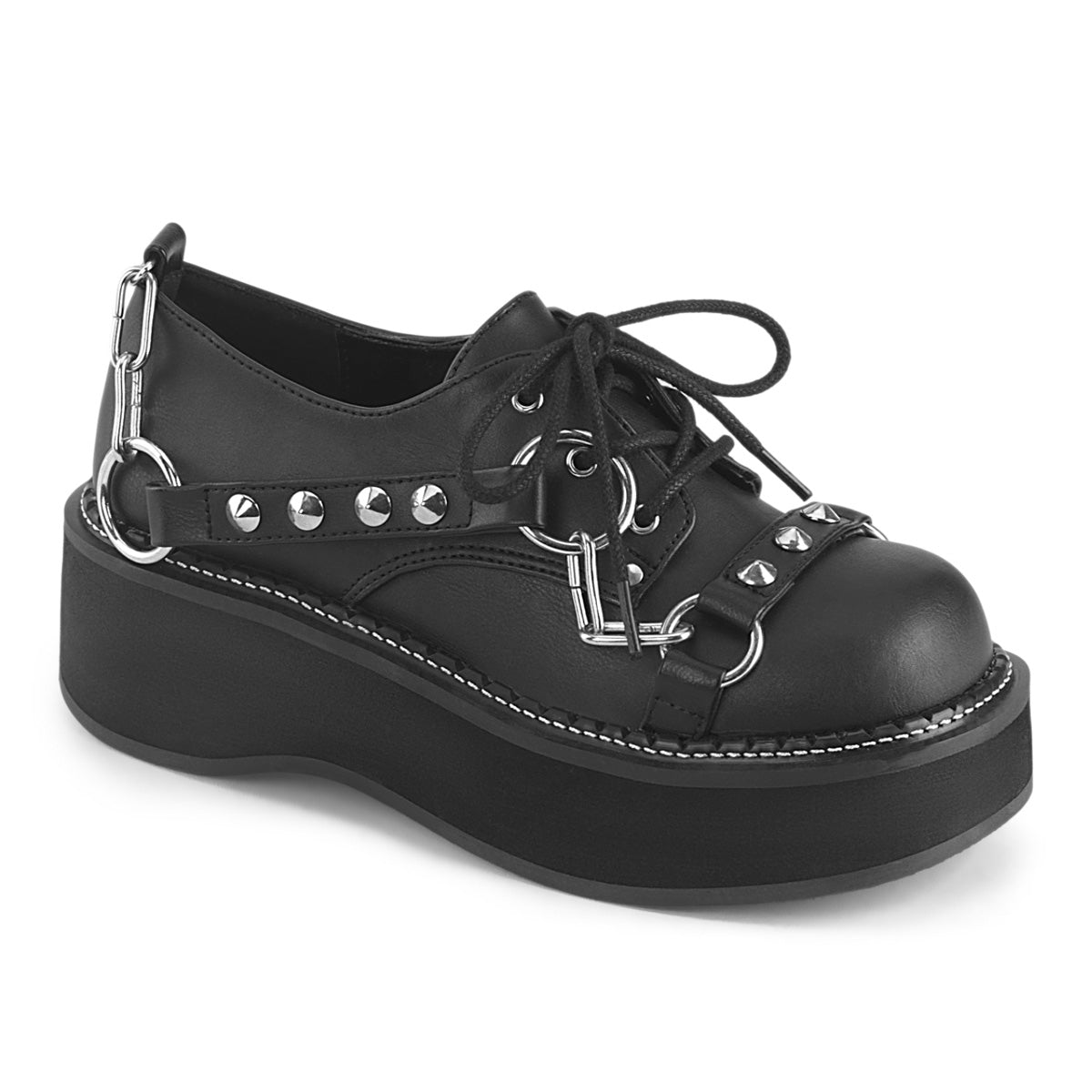 DEMONIA "Emily32" Platforms Black Vegan Leather Demonia Cult