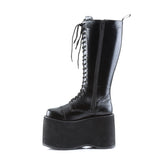 black-faux-leather