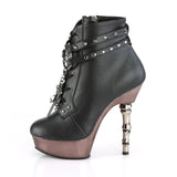 black-faux-leather/pewter-chrome