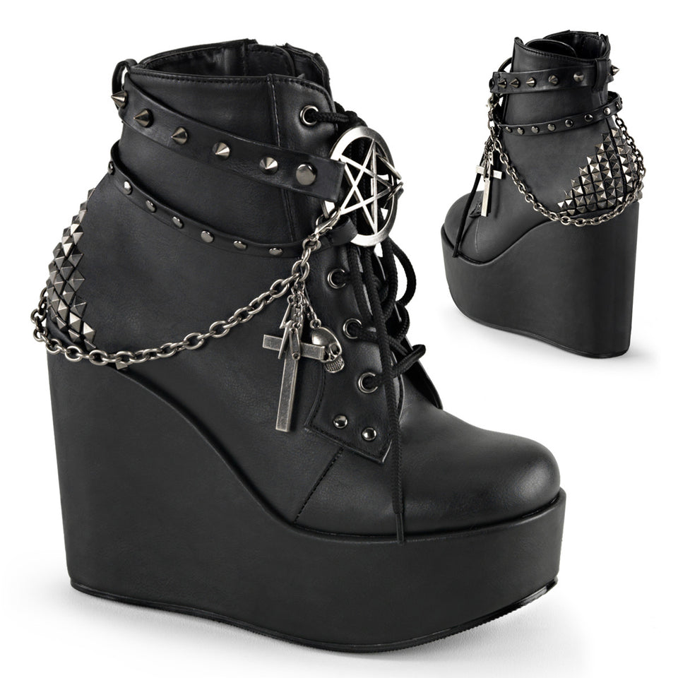 DEMONIA Poison 101 Boots Black Vegan Leather Demonia Cult