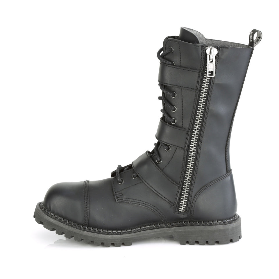 Riot 12 VL Goth Combat Biker Steel Toe VEGAN LEATHER  Ankle Military Boots DEMONIA Riot 12 VL Goth Combat Biker Steel Toe Ankle Boots  main image 2