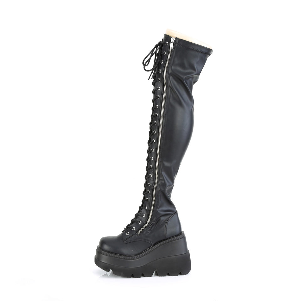 DEMONIA Shaker 374 Boots Black Str. Vegan Leather Demonia Cult