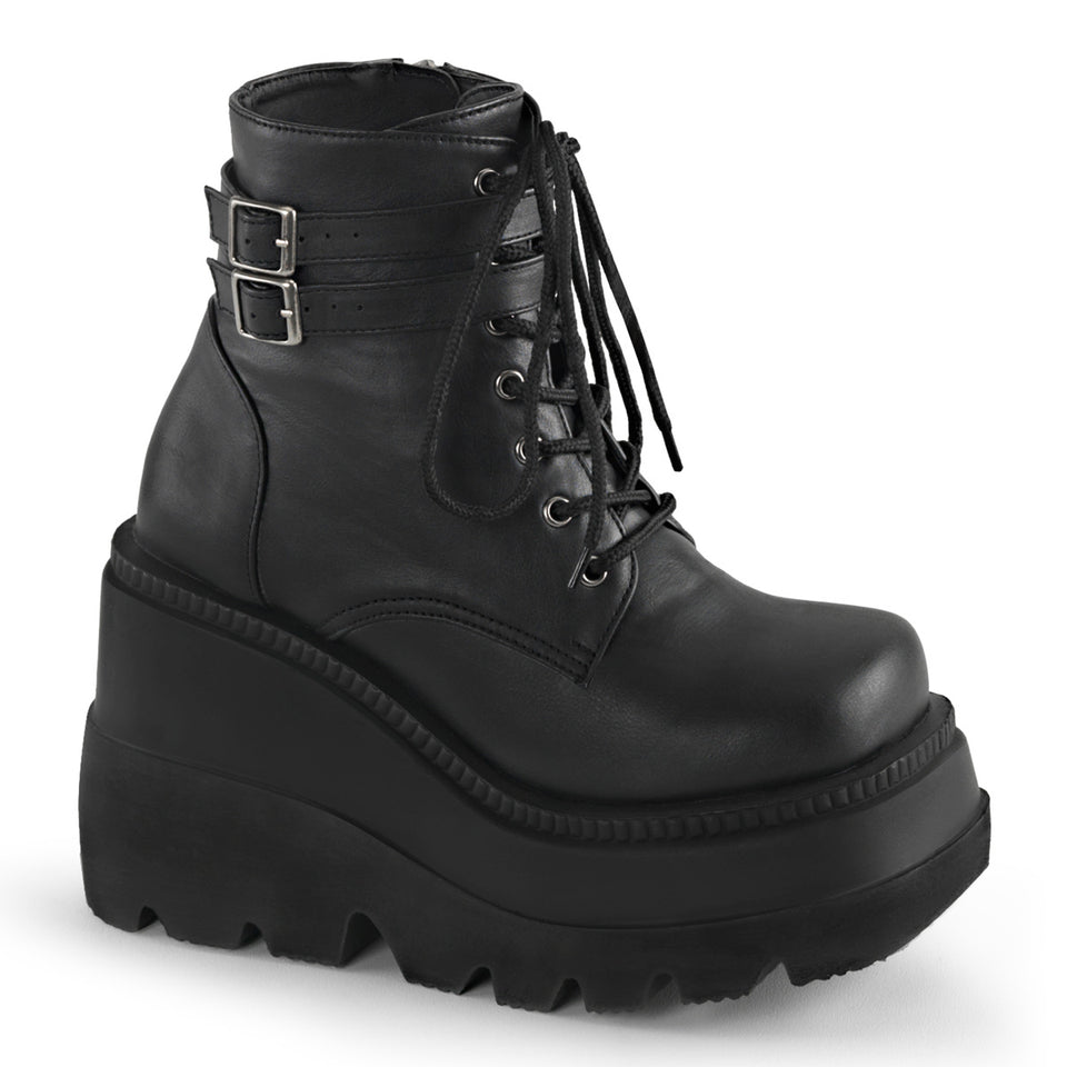 DEMONIA Shaker 52 Boots Black Vegan Leather Demonia Cult